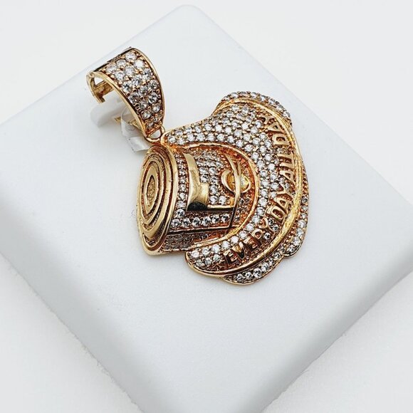 "14K Gold Plated Cubic Zircon Pendant, INUS1BR217 - Picture 6 of 9